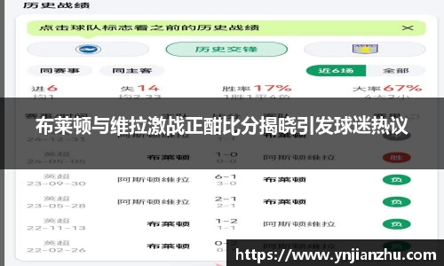 布莱顿与维拉激战正酣比分揭晓引发球迷热议